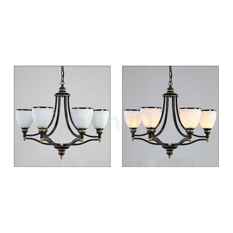 Lampadario rustico Lodge a LED integrato in metallo 6 luci 68 x 52 cm