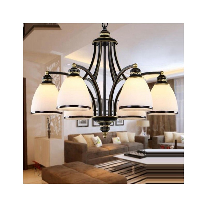 Lampadario LED integrato Rustic Lodge a 6 luci in metallo 68 x 52 cm