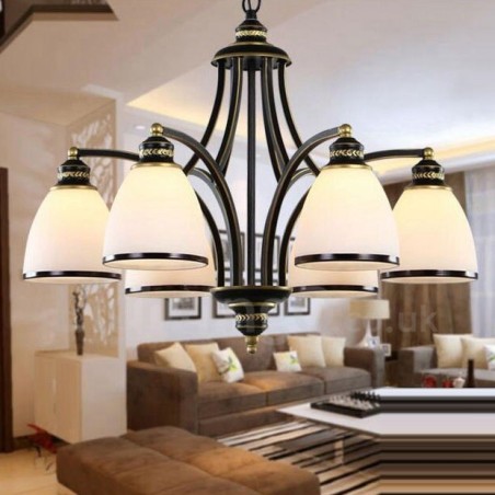 Lampadario LED integrato Rustic Lodge a 6 luci in metallo 68 x 52 cm