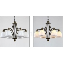 Lampadario LED integrato Rustic Lodge a 6 luci in metallo 68 x 52 cm