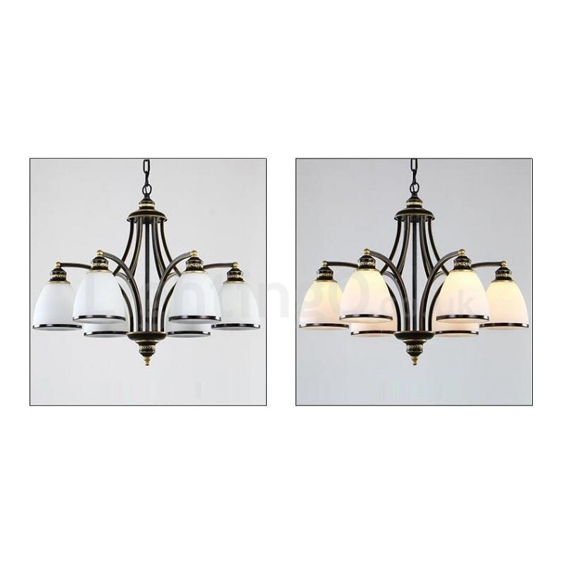 Lampadario LED integrato Rustic Lodge a 6 luci in metallo 68 x 52 cm