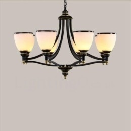 Lampadario rustico Lodge a LED integrato 8 luci in metallo 76 x 52 cm
