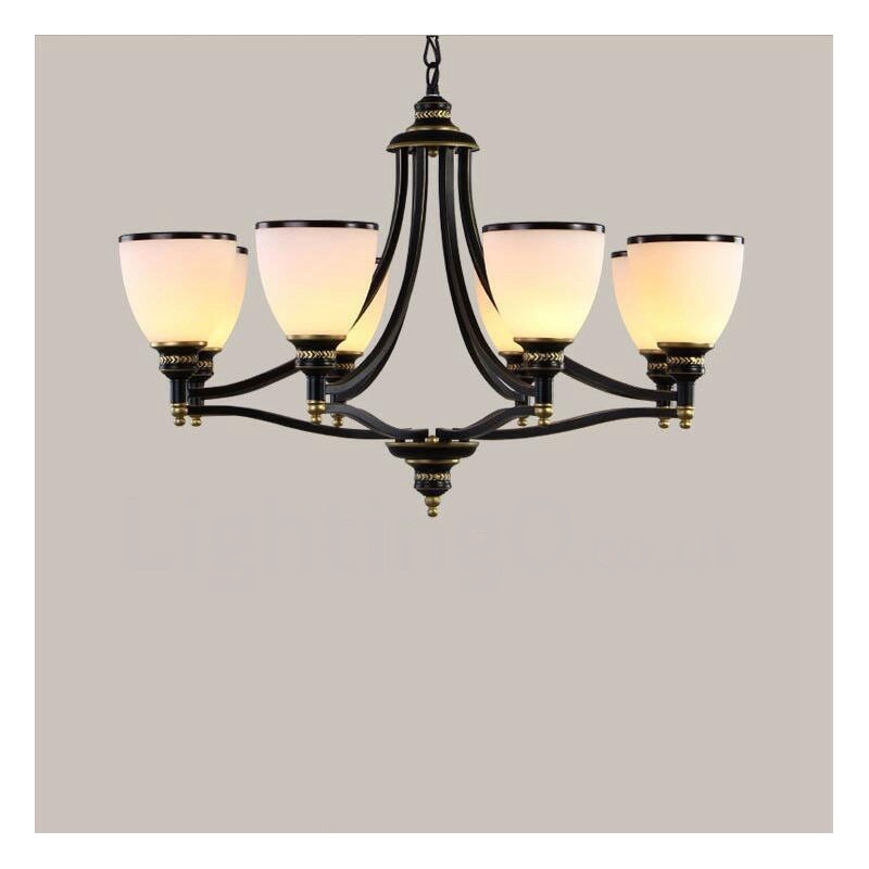Lampadario rustico Lodge a LED integrato 8 luci in metallo 76 x 52 cm