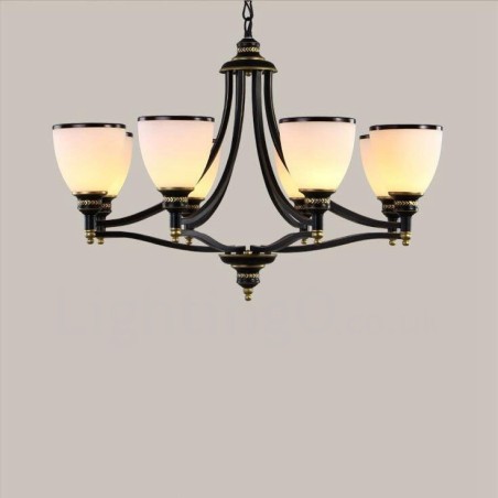Lampadario rustico Lodge a LED integrato 8 luci in metallo 76 x 52 cm