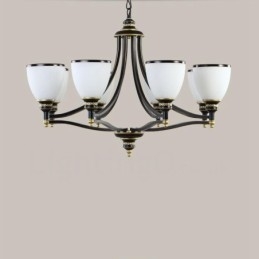 Lampadario rustico Lodge a LED integrato 8 luci in metallo 76 x 52 cm