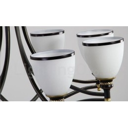 Lampadario rustico Lodge a LED integrato 8 luci in metallo 76 x 52 cm
