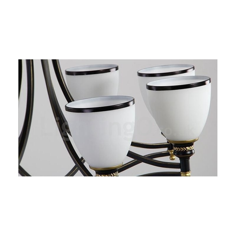 Lampadario rustico Lodge a LED integrato 8 luci in metallo 76 x 52 cm