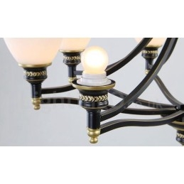 Lampadario rustico Lodge a LED integrato 8 luci in metallo 76 x 52 cm