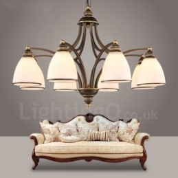 Lampadario rustico Lodge a 8 luci con LED integrato, 76 x 52 cm