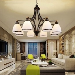 Lampadario rustico Lodge a 8 luci con LED integrato, 76 x 52 cm