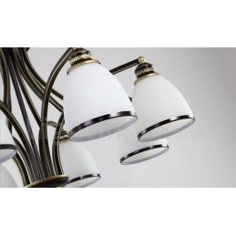Lampadario rustico Lodge a 8 luci con LED integrato, 76 x 52 cm