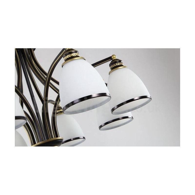 Lampadario rustico Lodge a 8 luci con LED integrato, 76 x 52 cm