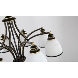 Lampadario rustico Lodge a 8 luci con LED integrato, 76 x 52 cm