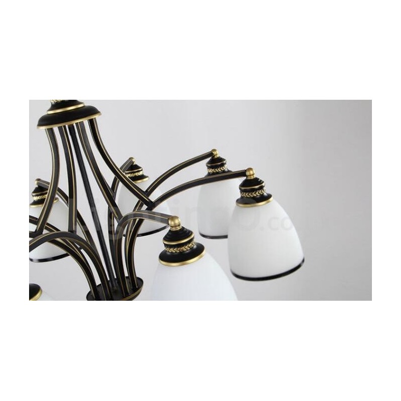 Lampadario rustico Lodge a 8 luci con LED integrato, 76 x 52 cm