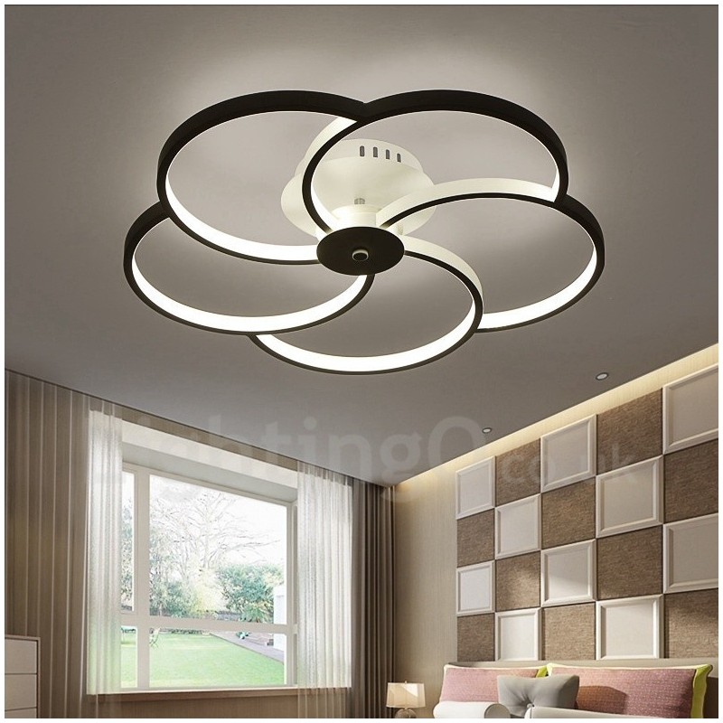 Lampadario moderno contemporaneo a 5 luci con LED integrato in metallo 55 x 16 cm