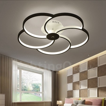 Lampadario moderno contemporaneo a 5 luci con LED integrato in metallo 55 x 16 cm