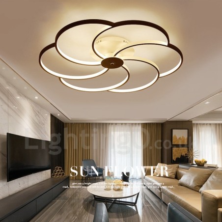 Lampadario LED integrato in metallo a 6 luci 80 x 16 cm