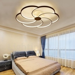Lampadario LED integrato in metallo a 6 luci 80 x 16 cm