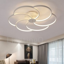Lampadario LED integrato in metallo a 6 luci 80 x 16 cm