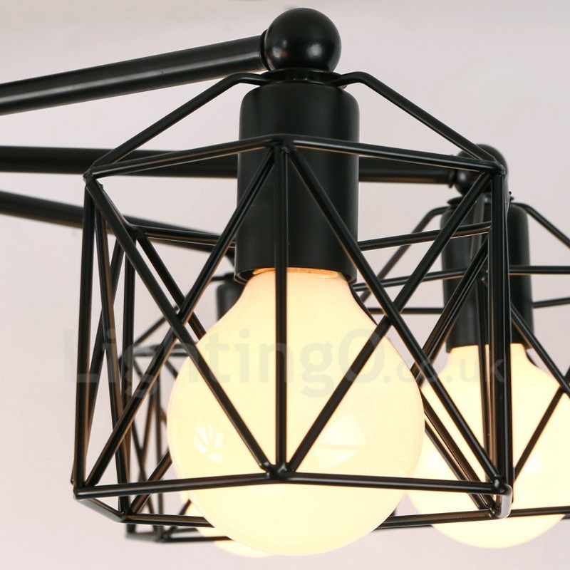 Lampadario rustico a 6 luci con LED integrato, 55 x 25 cm