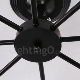 Lampadario rustico Lodge a 8 luci LED integrato 80 x 25 cm