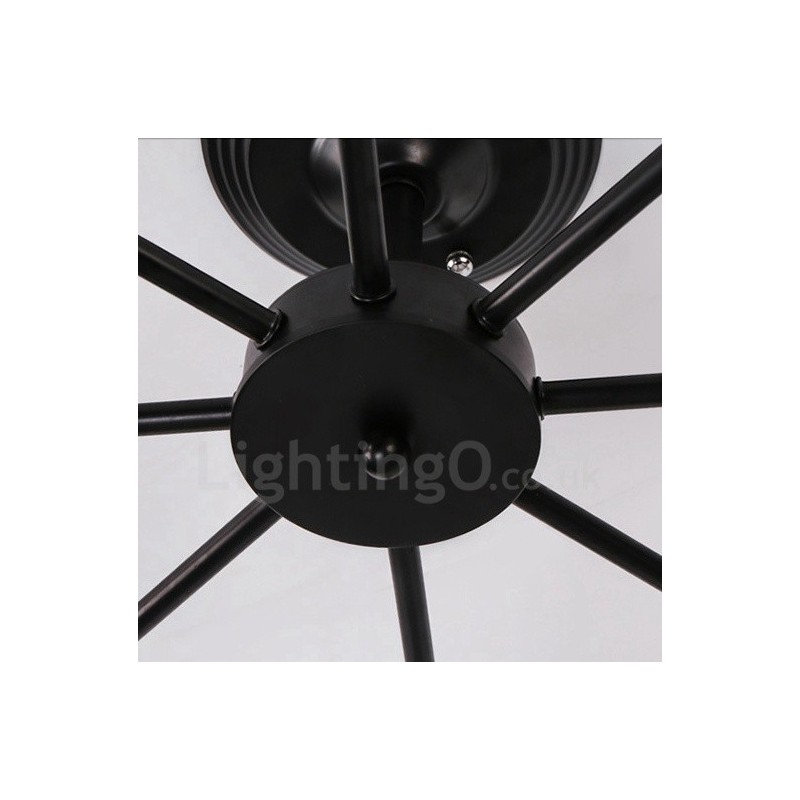Lampadario rustico Lodge a 8 luci LED integrato 80 x 25 cm
