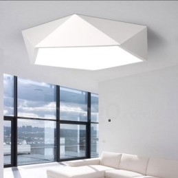Lampada da soffitto LED integrato in metallo 42x42 cm con telecomando