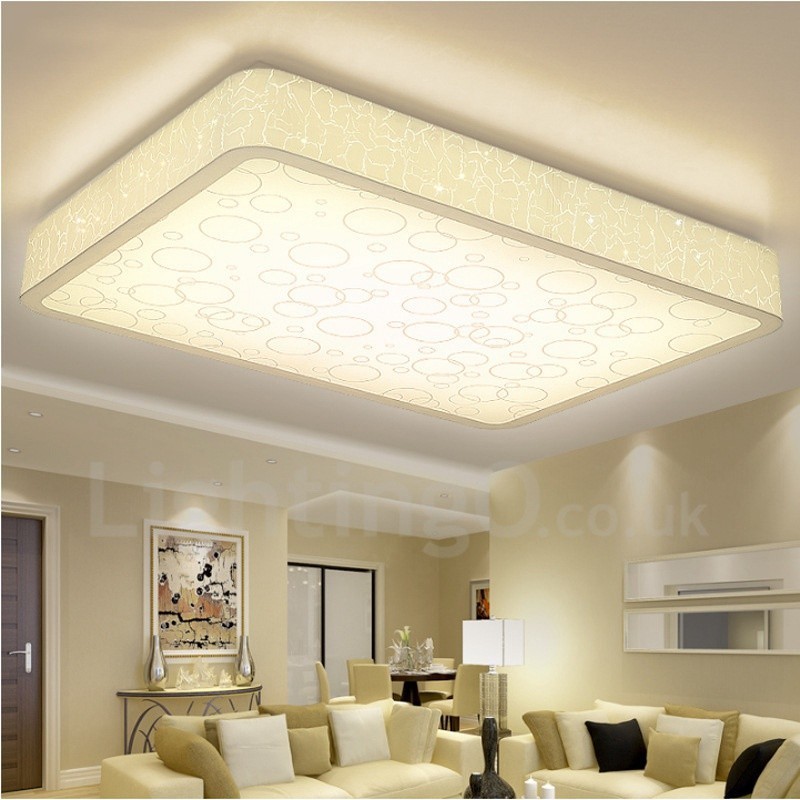 Lampada da soffitto LED integrato moderna in metallo 80x60 cm con telecomando