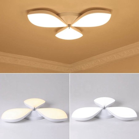 Lampada da soffitto LED integrato a 3 luci in metallo 65×8 cm