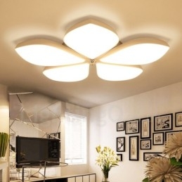 Lampada da soffitto LED integrato in metallo 5 luci 70x8 cm con telecomando