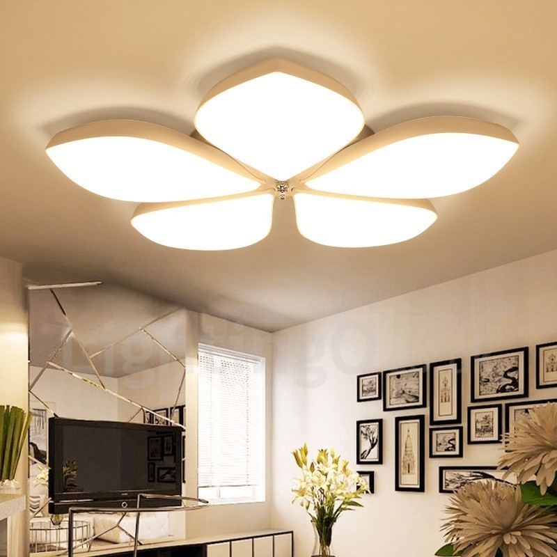 Lampada da soffitto LED integrato in metallo 5 luci 70x8 cm con telecomando