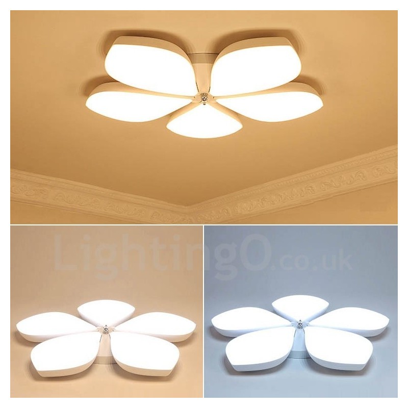 Lampada da soffitto LED integrato in metallo 5 luci 70x8 cm con telecomando