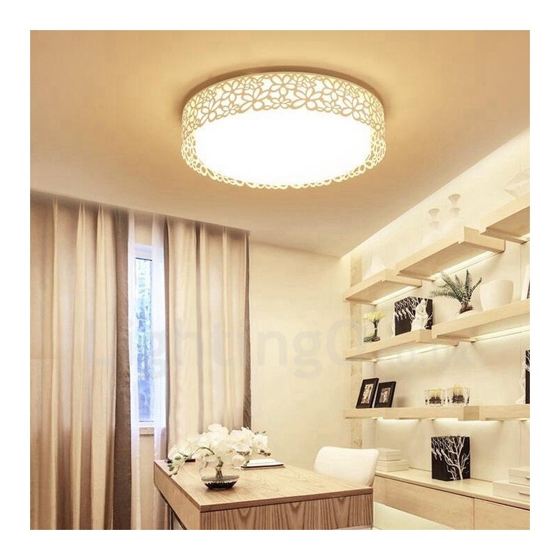 Lampada da soffitto moderna contemporanea LED integrato in metallo 45x10 cm con telecomando