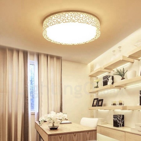 Lampada da soffitto moderna contemporanea LED integrato in metallo 45x10 cm con telecomando