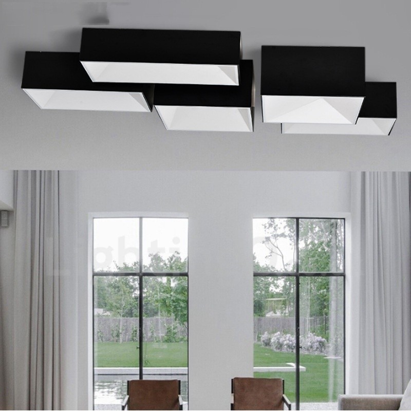 Lampada da soffitto moderna e contemporanea in metallo con LED integrato