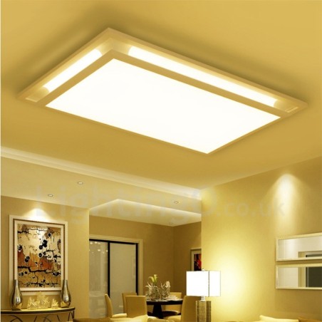 Lampada da soffitto LED integrato in metallo 65x45 cm con telecomando