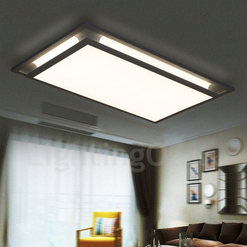Lampada da soffitto LED integrato in metallo 65x45 cm con telecomando