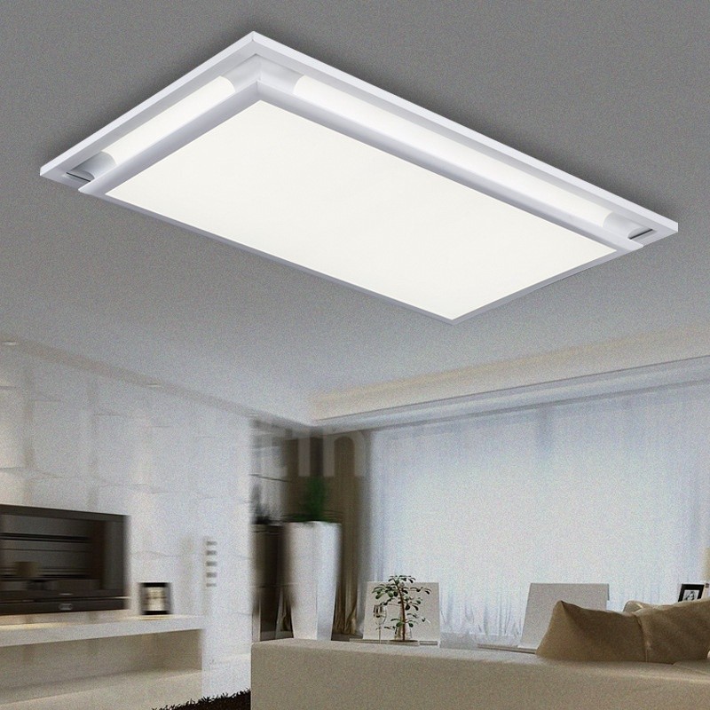 Lampada da soffitto LED integrato in metallo 65x45 cm con telecomando