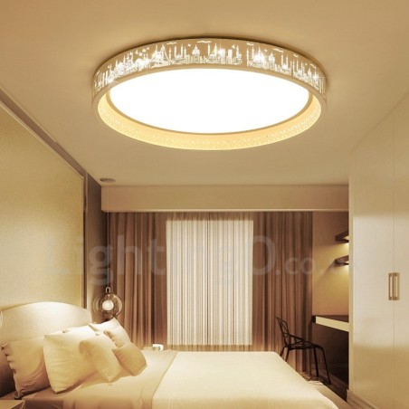 Lampada da soffitto LED integrato in metallo 45 x 6 cm con telecomando