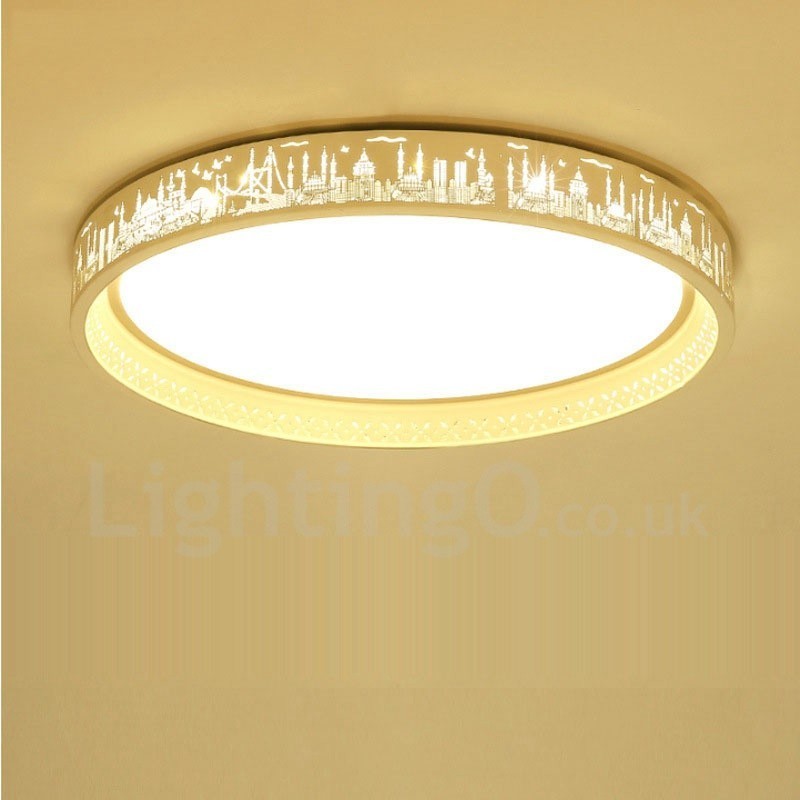 Lampada da soffitto LED integrato in metallo 45 x 6 cm con telecomando