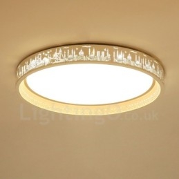 Lampada da soffitto LED integrato in metallo 45 x 6 cm con telecomando