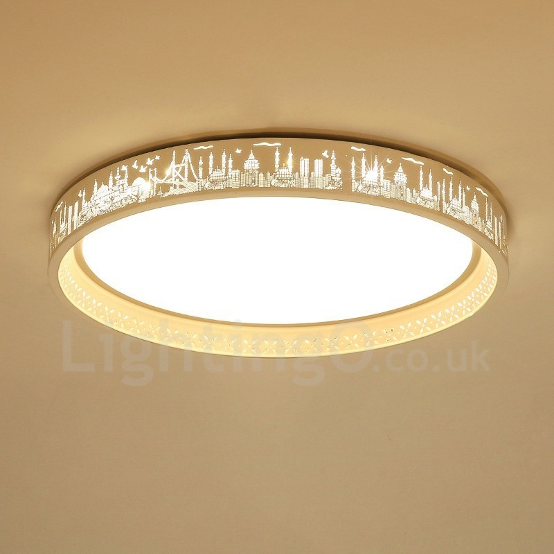 Lampada da soffitto LED integrato in metallo 45 x 6 cm con telecomando