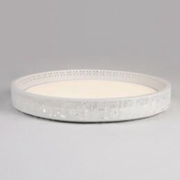 Lampada da soffitto LED integrato in metallo 45 x 6 cm con telecomando