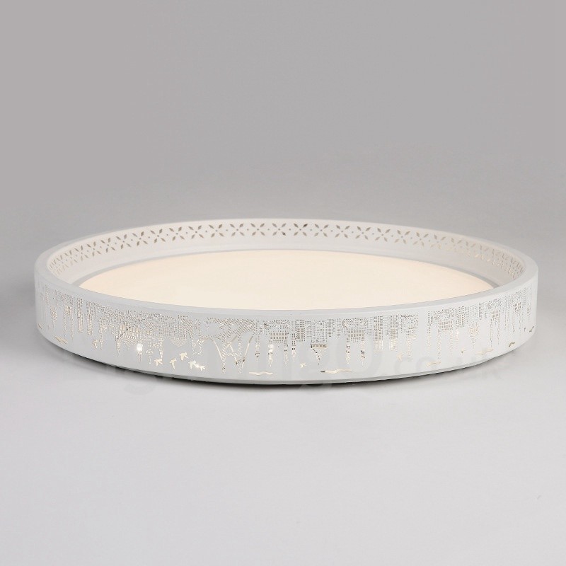 Lampada da soffitto LED integrato in metallo 45 x 6 cm con telecomando