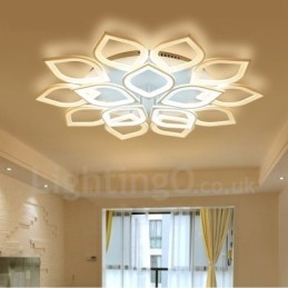 Lampada da soffitto moderna contemporanea 15 luci con LED integrato e telecomando, 120x15 cm