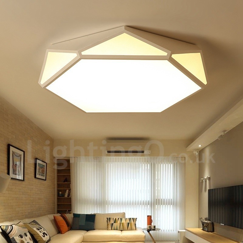 Lampada da soffitto LED integrato in metallo 45 x 9 cm con telecomando