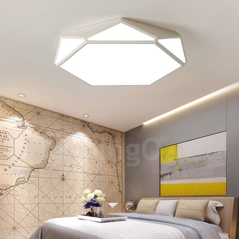 Lampada da soffitto LED integrato in metallo 45 x 9 cm con telecomando