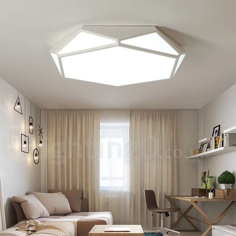 Lampada da soffitto LED integrato in metallo 45 x 9 cm con telecomando