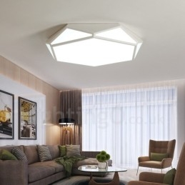 Lampada da soffitto LED integrato in metallo 45 x 9 cm con telecomando
