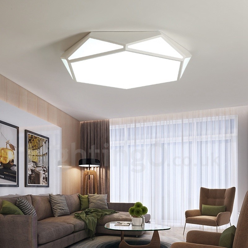 Lampada da soffitto LED integrato in metallo 45 x 9 cm con telecomando
